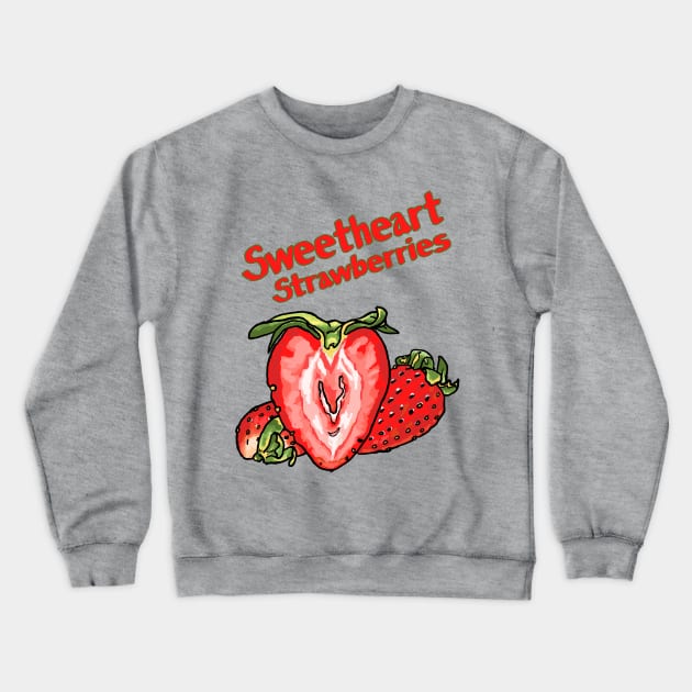 Sweetheart Strawberries Crewneck Sweatshirt by KColeman